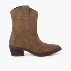 Botas<Pisamonas Botas Estilo Country Serraje Color Arena