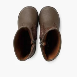 Botas<Pisamonas Botas Niña Piel Y Serraje Brillos