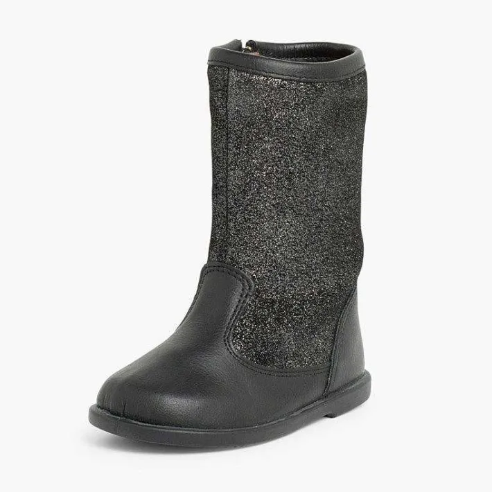 Botas<Pisamonas Botas Niña Piel Y Serraje Brillos