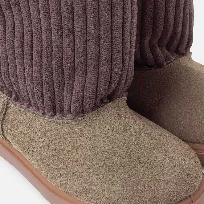Botas<Pisamonas Botas Pana Y Serraje Interior Borreguito