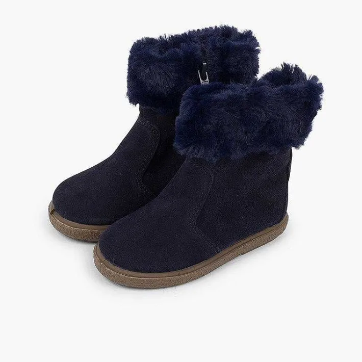 Botas<Pisamonas Botas Pelo Media Cana Con Cremallera