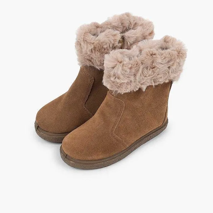 Botas<Pisamonas Botas Pelo Media Cana Con Cremallera
