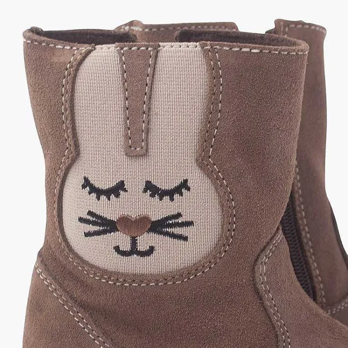 Botas<Pisamonas Botas Serraje Elastico Conejo Color Topo