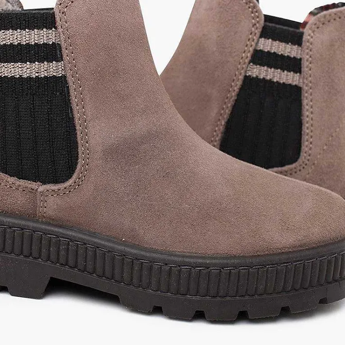 Botas<Pisamonas Botas Serraje Elastico Lateral Calcetin Rayas