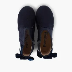 Botas<Pisamonas Botines Con Lazo Terciopelo Y Cremallera