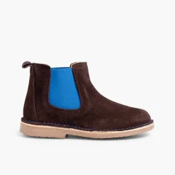 Botas<Pisamonas Botines De Serraje Chelsea Niños & Mujer Con Elastico De Colores