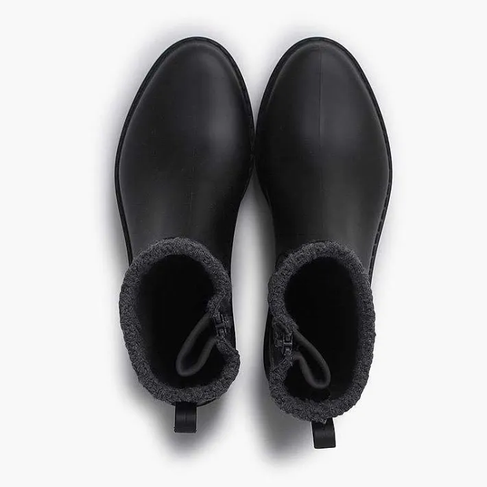 Botas De Agua<Pisamonas Botines Goma Y Lana Jaspeada Track Color Negro-Gris