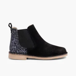 Botas<Pisamonas Botines Niña Serraje Con Talonera Glitter