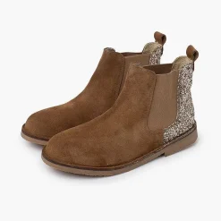 Botas<Pisamonas Botines Niña Serraje Con Talonera Glitter