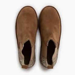 Botas<Pisamonas Botines Niña Serraje Con Talonera Glitter