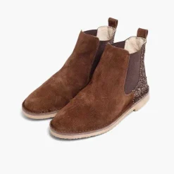 Botas<Pisamonas Botines Niña Serraje Con Talonera Glitter