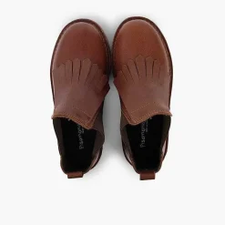 Botas<Pisamonas Botines Piel Niña Lengueta Flecos