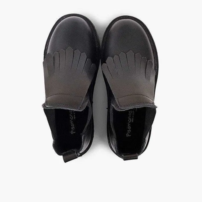 Botas<Pisamonas Botines Piel Niña Lengueta Flecos