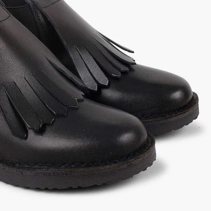 Botas<Pisamonas Botines Piel Niña Lengueta Flecos