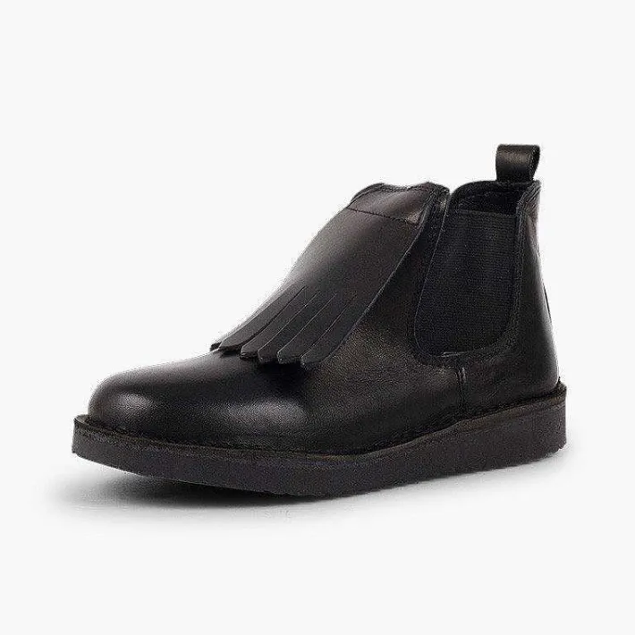 Botas<Pisamonas Botines Piel Niña Lengueta Flecos