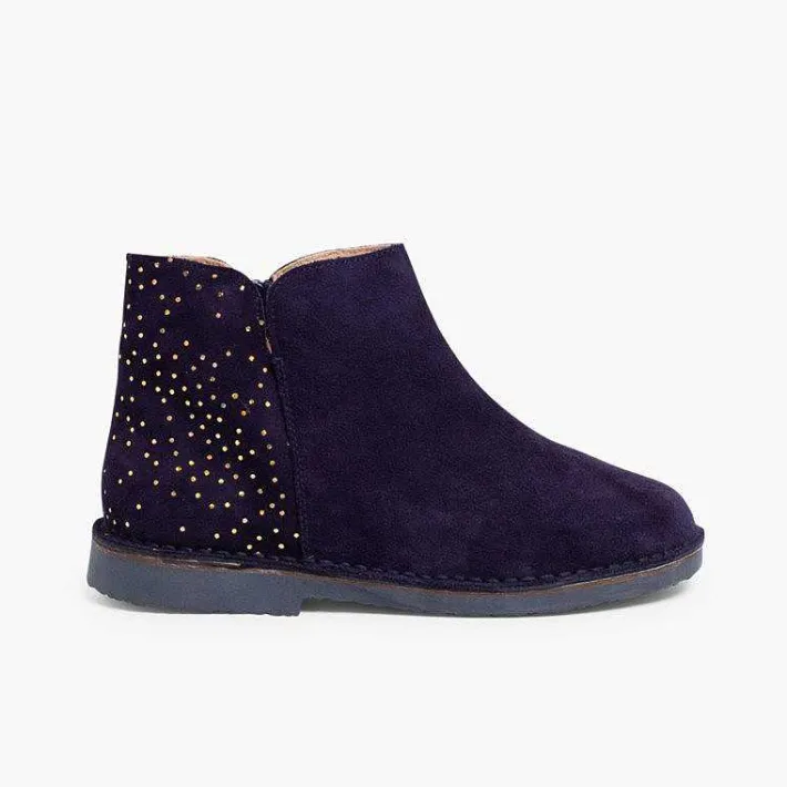 Botas<Pisamonas Botines Planos Con Topitos Brillantes