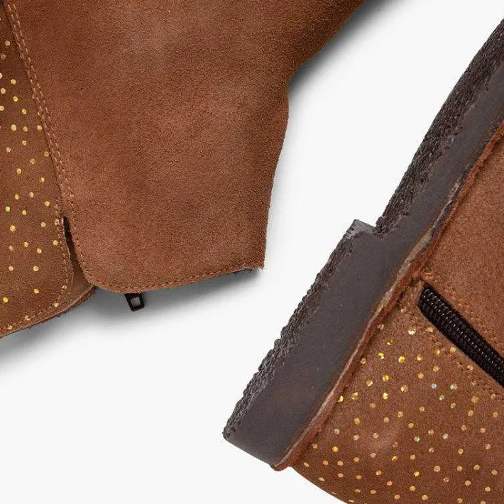Botas<Pisamonas Botines Planos Con Topitos Brillantes