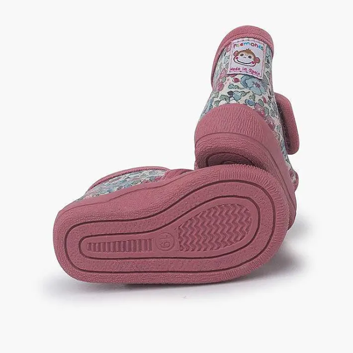 Zapatillas Casa<Pisamonas Botita Casa Flores Liberty Cierre Adherente Color Rosa