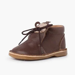 Botas<Pisamonas Botita Piel Cordones Cara Monito