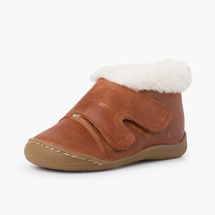 Botas<Pisamonas Botita Piel Cuello Pelo Tira Ancha