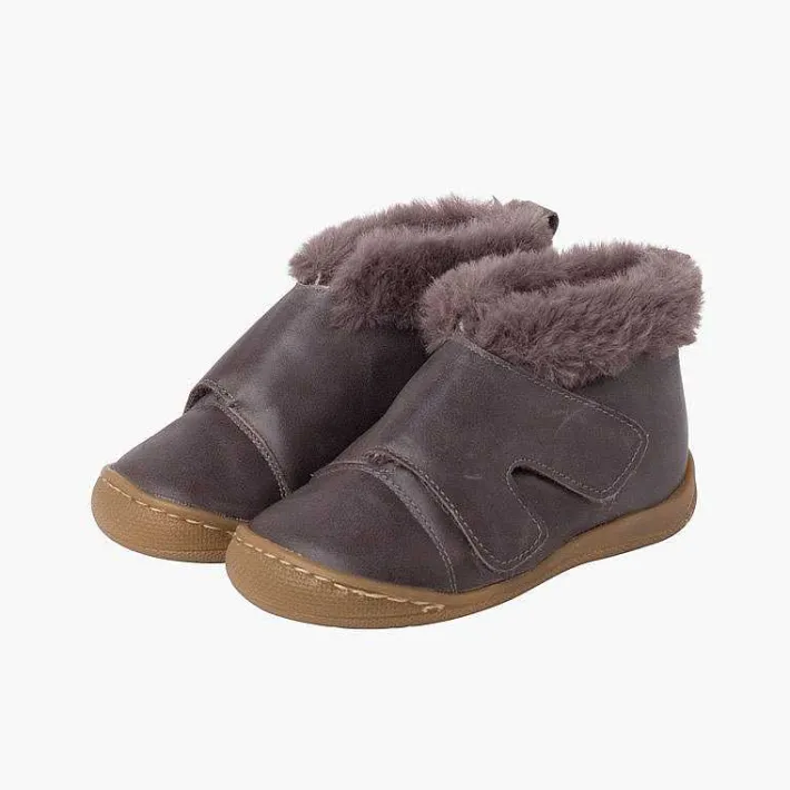 Botas<Pisamonas Botita Piel Cuello Pelo Tira Ancha