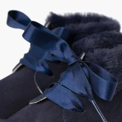 Botas<Pisamonas Botitas Niña Serraje Cuello Pelo Cordones Raso