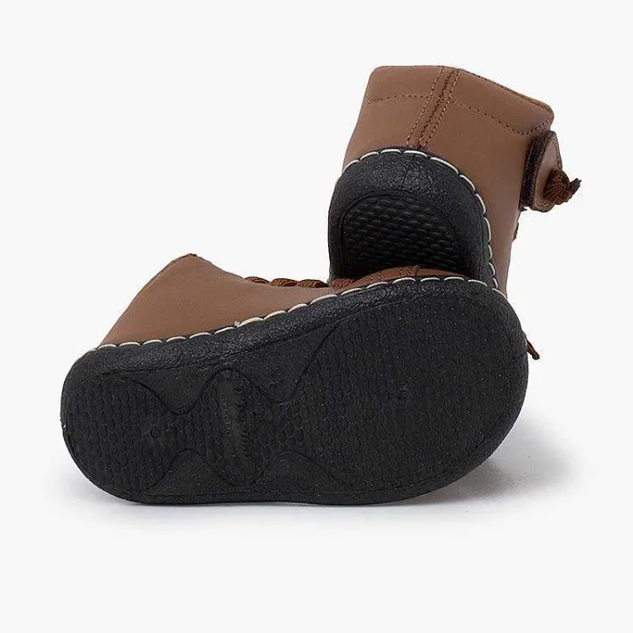 Botas<Pisamonas Botitas Piel Lavable Niños Cordones Elasticos