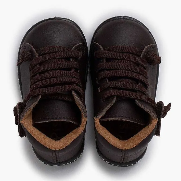 Botas<Pisamonas Botitas Piel Lavable Niños Cordones Elasticos