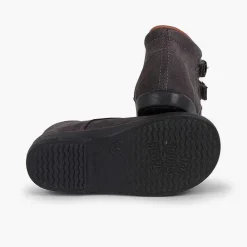 Botas<Pisamonas Botitas Piel Serraje Y Tira Adherente Adorno Hebillas