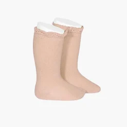Leotardos Y Textil Condor<Pisamonas Calcetines Altos Con Puntilla