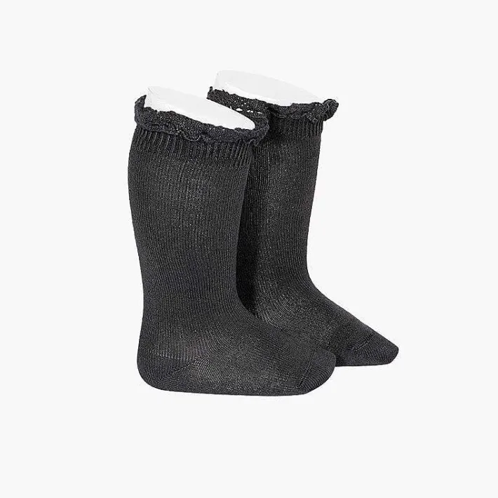 Leotardos Y Textil Condor<Pisamonas Calcetines Altos Con Puntilla
