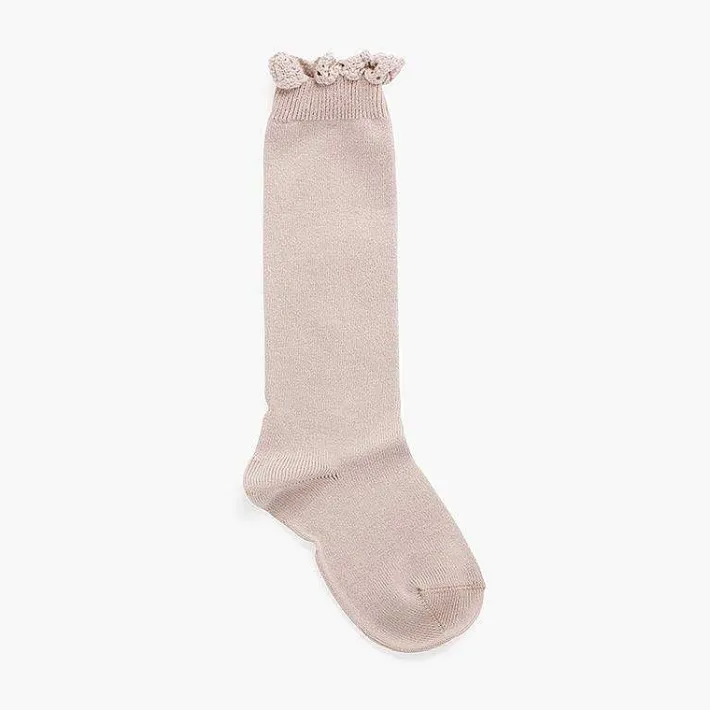 Leotardos Y Textil Condor<Pisamonas Calcetines Altos Con Puntilla