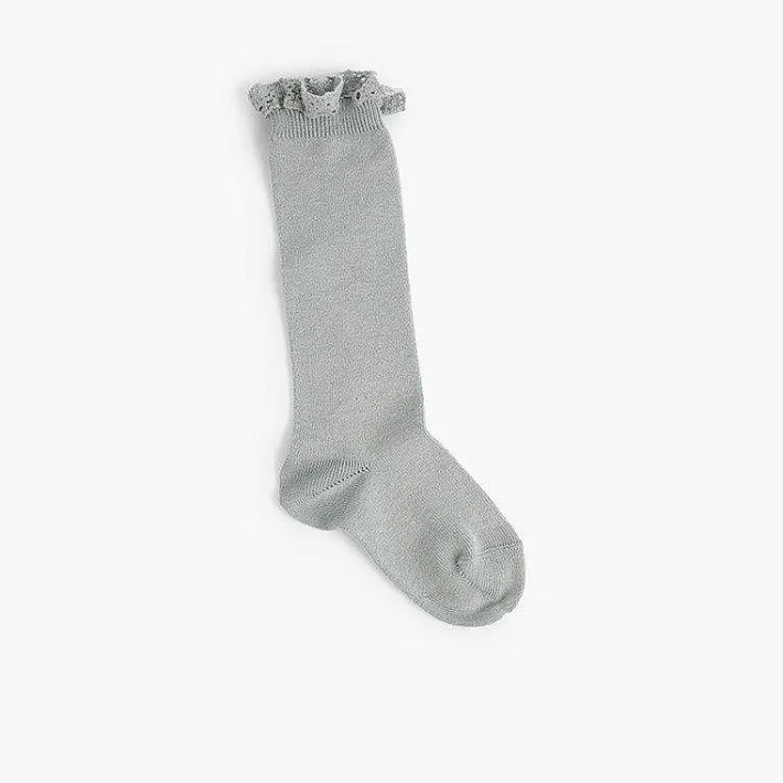 Leotardos Y Textil Condor<Pisamonas Calcetines Altos Con Puntilla