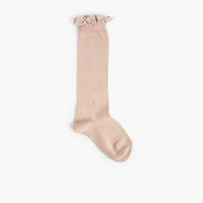 Leotardos Y Textil Condor<Pisamonas Calcetines Altos Con Puntilla