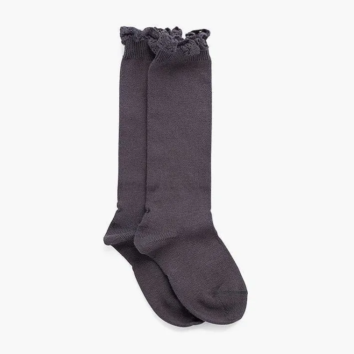 Leotardos Y Textil Condor<Pisamonas Calcetines Altos Con Puntilla