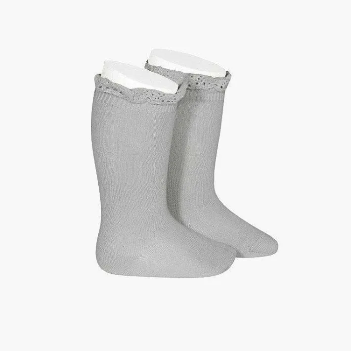 Leotardos Y Textil Condor<Pisamonas Calcetines Altos Con Puntilla
