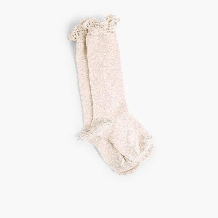Leotardos Y Textil Condor<Pisamonas Calcetines Altos Con Puntilla