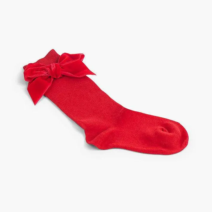 Leotardos Y Textil Condor<Pisamonas Calcetines Niños Con Lazo Terciopelo