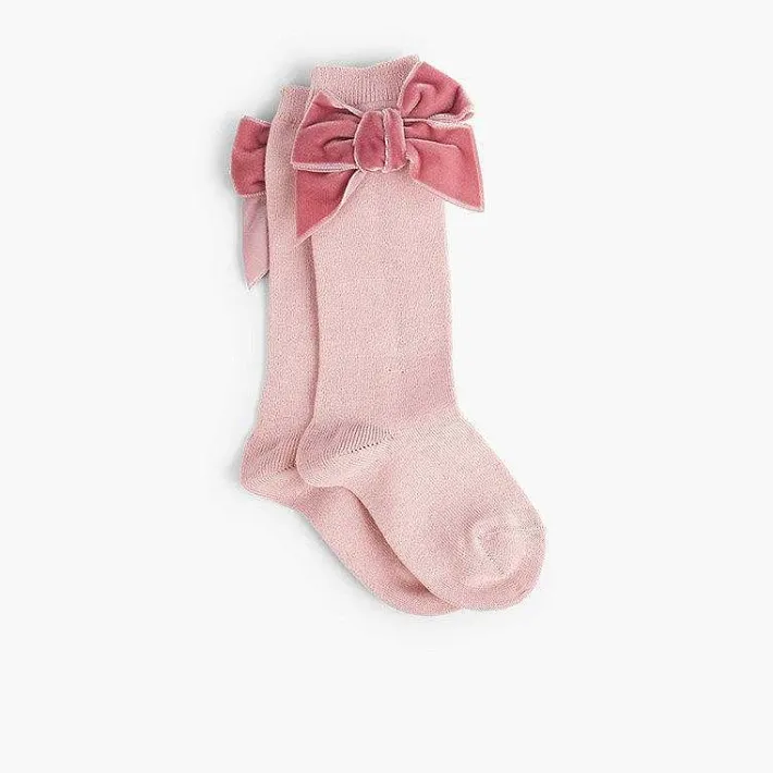 Leotardos Y Textil Condor<Pisamonas Calcetines Niños Con Lazo Terciopelo