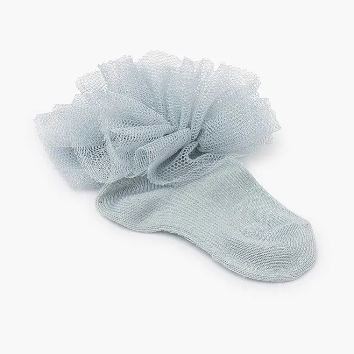 Leotardos Y Textil Condor<Pisamonas Calcetines Tobilleros Tira De Tul Fruncida