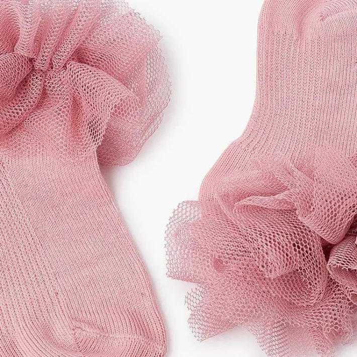 Leotardos Y Textil Condor<Pisamonas Calcetines Tobilleros Tira De Tul Fruncida