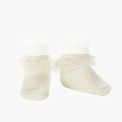 Leotardos Y Textil Condor<Pisamonas Calcetines Tobilleros Tira De Tul Fruncida