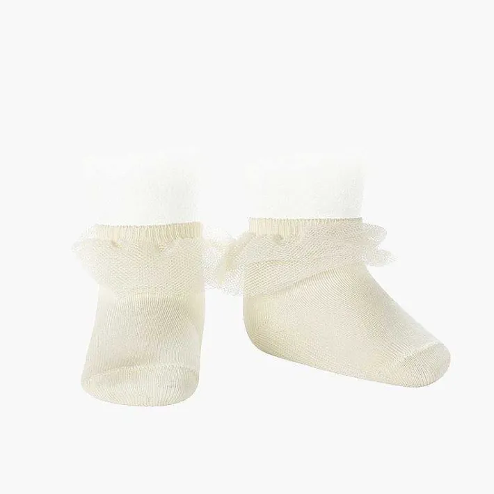 Leotardos Y Textil Condor<Pisamonas Calcetines Tobilleros Tira De Tul Fruncida