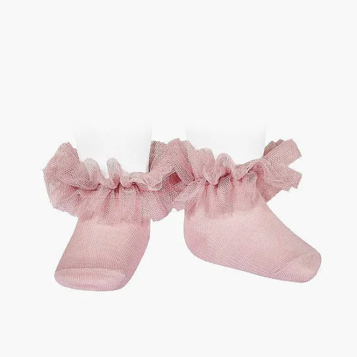 Leotardos Y Textil Condor<Pisamonas Calcetines Tobilleros Tira De Tul Fruncida
