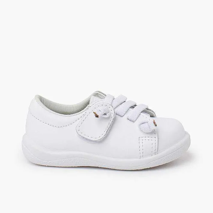 Zapatos Colegiales<Pisamonas Deportivas Piel Lavable Cordones Elasticos