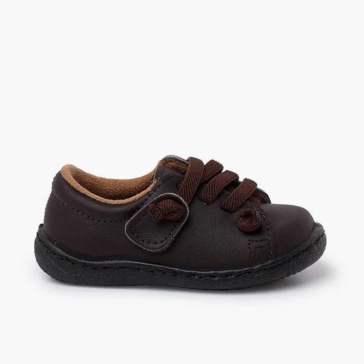 Zapatos Colegiales<Pisamonas Deportivas Piel Lavable Cordones Elasticos