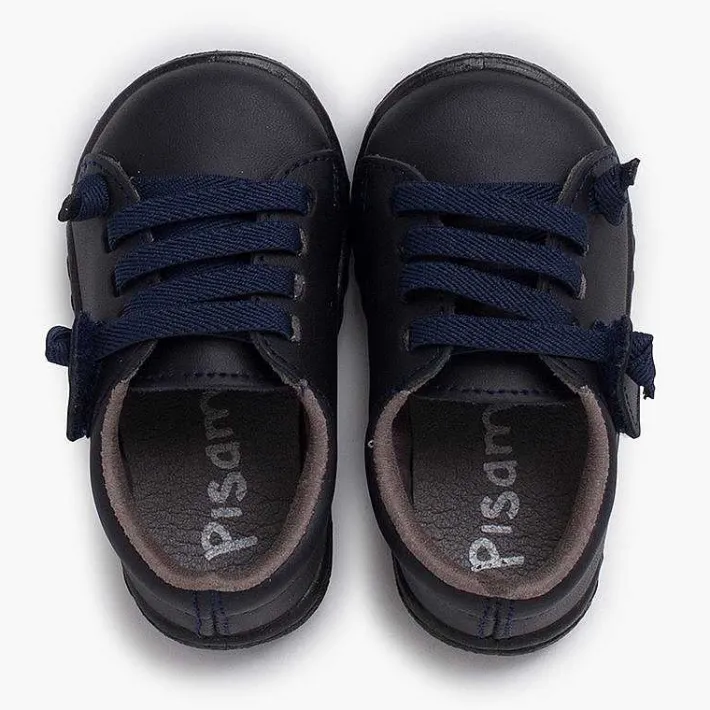 Zapatos Colegiales<Pisamonas Deportivas Piel Lavable Cordones Elasticos