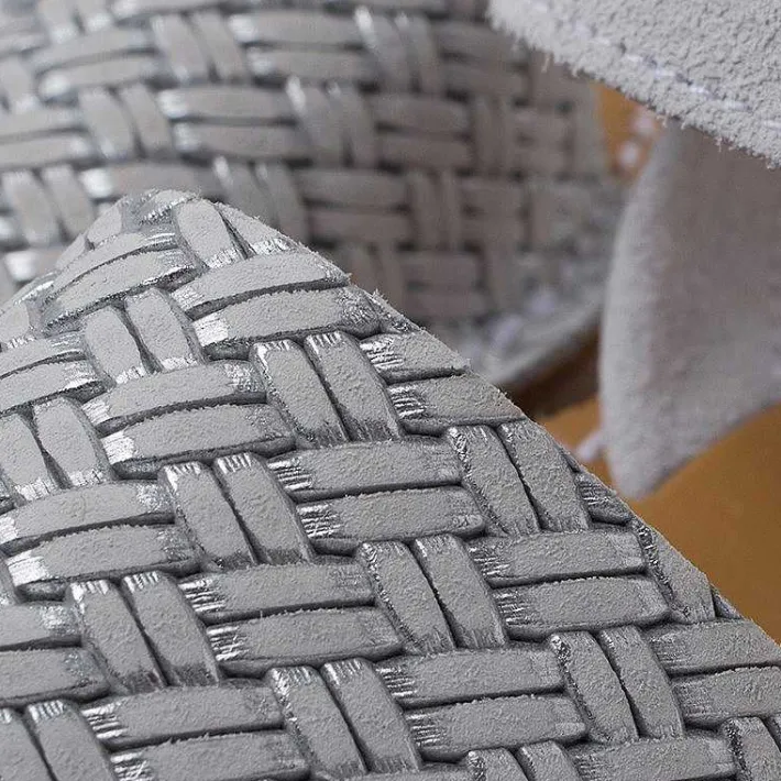 Zapatos Comunión<Pisamonas Menorquinas Efecto Trenzado Metalizado
