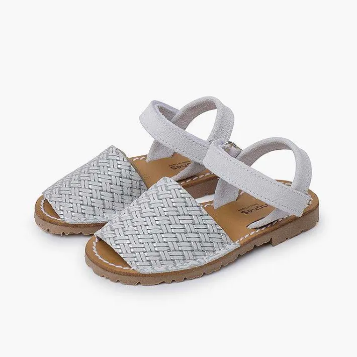 Zapatos Comunión<Pisamonas Menorquinas Efecto Trenzado Metalizado