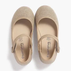Zapatos Comunión<Pisamonas Mercedita Escotada Detalle Boton Cierre Adherente